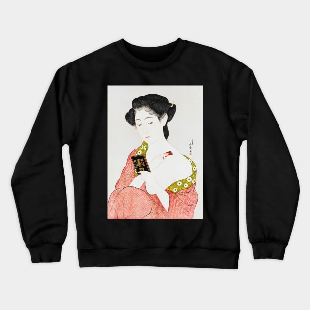 Japanese Woman Vintage Art Crewneck Sweatshirt by Geoji 